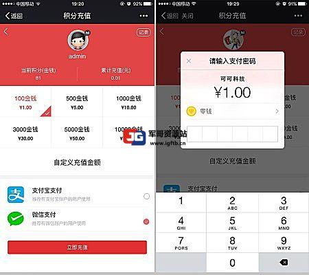 Discuz!插件可可微信支付宝充值积分 V1.6 