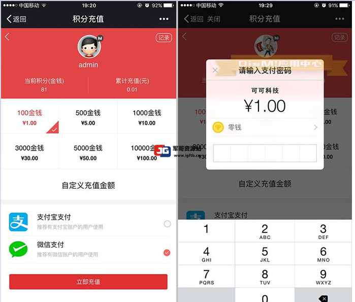 Discuz!插件 微信支付宝冲值积分插件 65版本 支持PC/手机 DZ插件